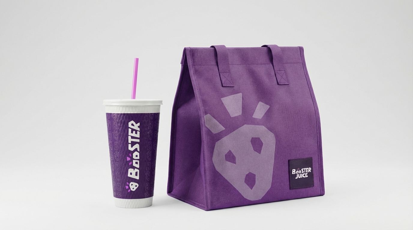 Booster takeout bag mockup